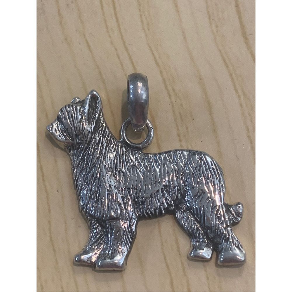 .925 Briard Dog Sterling Silver Jewelry Charm #dog